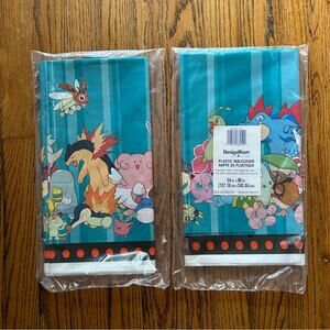 VTG Pokémon 2 NEW Packs Plastic Tablecloths 54”x96” Nintendo 2000